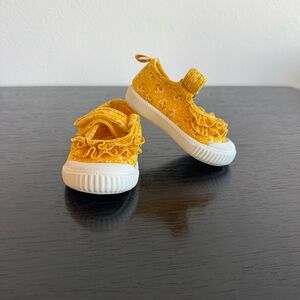 Yellow Ruffle Kids Mary Jane Shoes